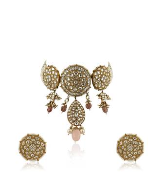 Round Necklace Set With Pastel Pink Beads 6