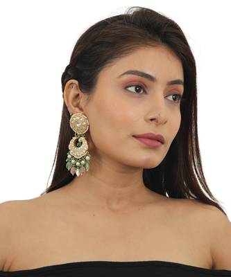 Purple Moti Line Choker Set Beadded Sea Green Beads 6
