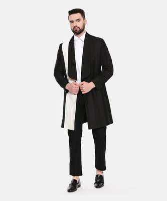 Color Block Linen Trench Coat 1