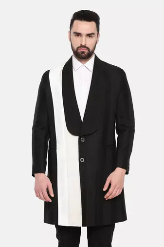 Color Block Linen Trench Coat
