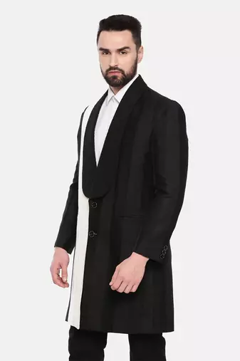 Color Block Linen Trench Coat