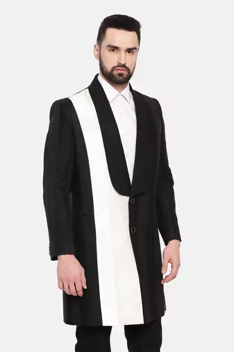 Color Block Linen Trench Coat