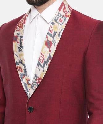 Red Printed Long Trench Coat 3