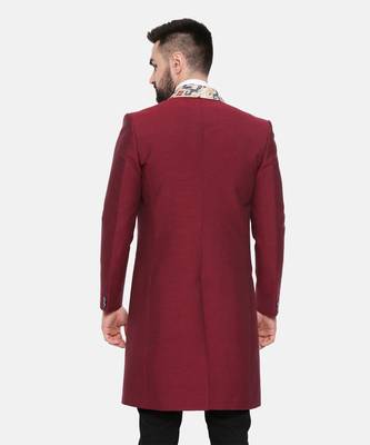 Red Printed Long Trench Coat 6