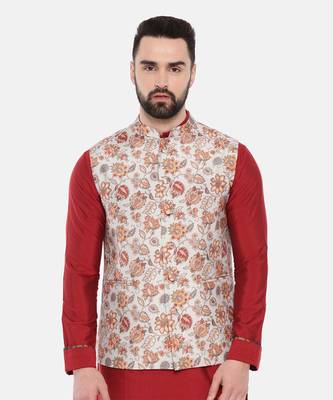 Grey Printed Muslin Modi Jacket 2