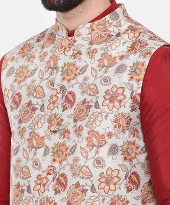Grey Printed Muslin Modi Jacket 3