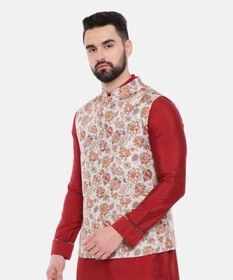 Grey Printed Muslin Modi Jacket 4