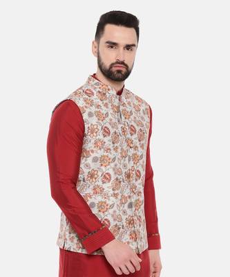 Grey Printed Muslin Modi Jacket 5