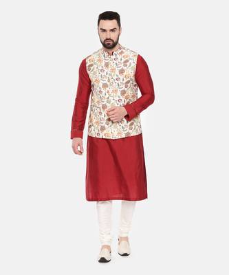 Off White Printed Muslin Modi Jacket 1