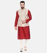 Off White Printed Muslin Modi Jacket