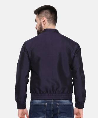 Quilted Blue Beige Bomber Jacket 6