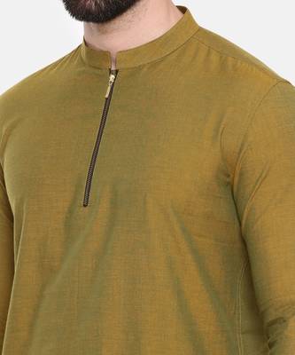 stylish zipper detail short kurta in soft cotton. pair with denims or linen pants. 3