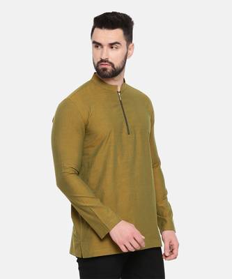 stylish zipper detail short kurta in soft cotton. pair with denims or linen pants. 5