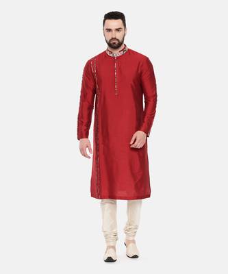 Red Silk Kurta Set 1