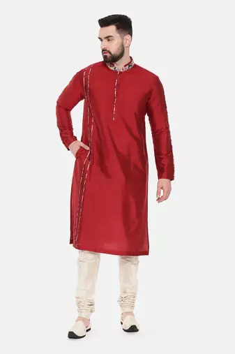Red Silk Kurta Set