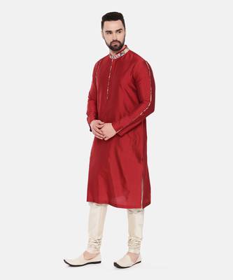 Red Silk Kurta Set 3