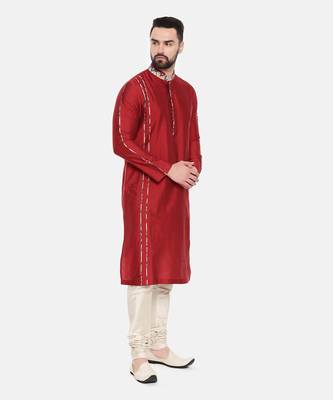 Red Silk Kurta Set 4