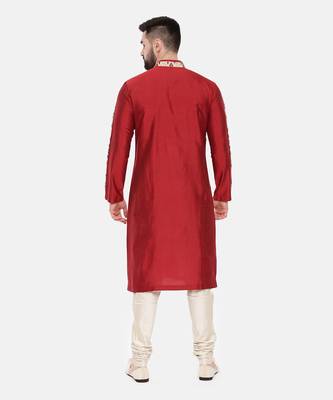 Red Silk Kurta Set 5