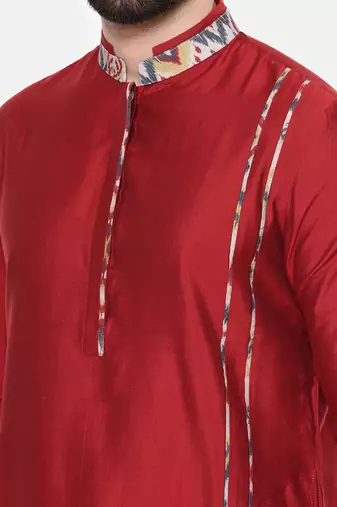 Red Silk Kurta Set