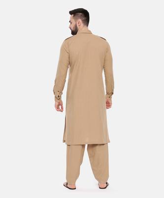 Khaki Cotton Pathani Set 5