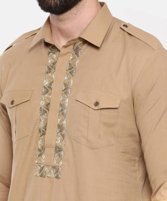 Khaki Cotton Pathani Set 6
