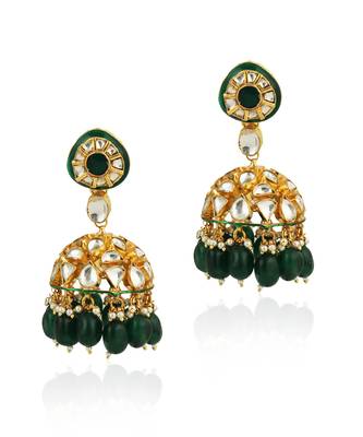 Green Meenakari Double Layered Necklace Set 4