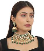 Green Meenakari Double Layered Necklace Set