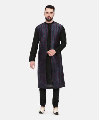 Black Blue Printed Kurta Set 1