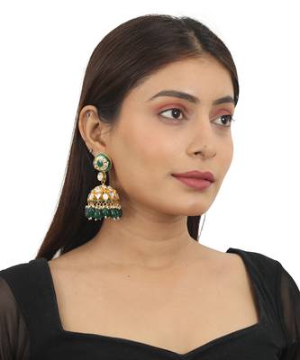 Green Meenakari Double Layered Necklace Set 6