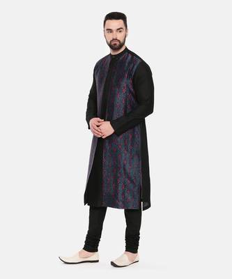 Black Blue Printed Kurta Set 3