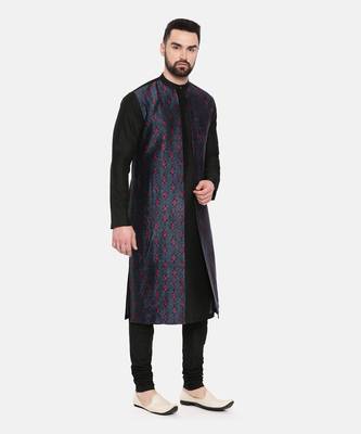 Black Blue Printed Kurta Set 4