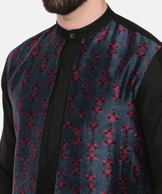 Black Blue Printed Kurta Set 6