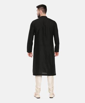 Black Silk Muslin Printed Kurta Set 5