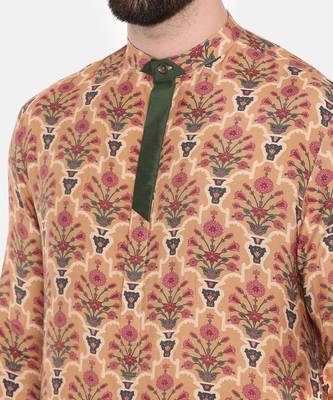 Musling Beige Printed Kurta Set 6