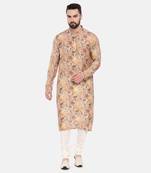 Pink Printed Muslin Kurta Set