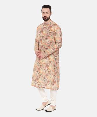 Pink Printed Muslin Kurta Set 3