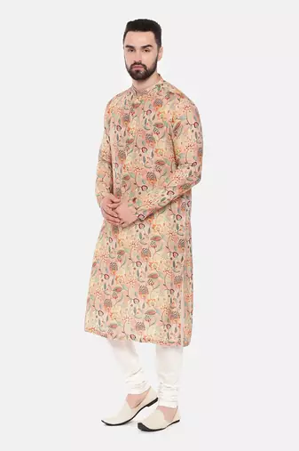 Pink Printed Muslin Kurta Set