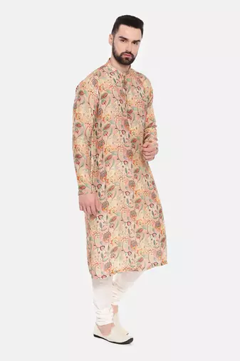 Pink Printed Muslin Kurta Set