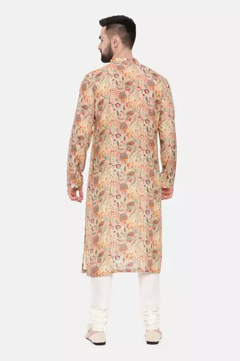 Pink Printed Muslin Kurta Set
