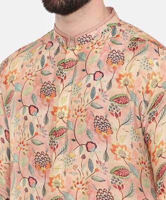 Pink Printed Muslin Kurta Set 6
