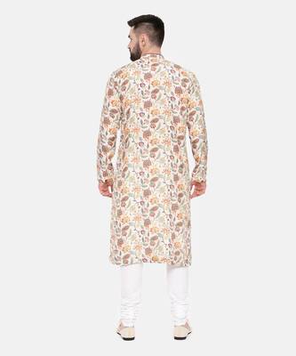 Ivory Pink Printed Muslin Kurta Set 5