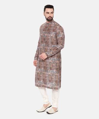 Red Printed Muslin Kurta Set 3