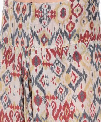 Beige Blue Printed Muslin Kurta Set 6