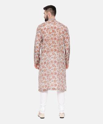 Grey Printed Muslin Kurta Set 5
