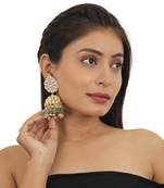 Sea Green And Pastel Pink Beads Jhumki