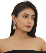 Small White Jhumki With Light Pink Beads And Pearl