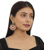 Red With Pink Hanging Earrings