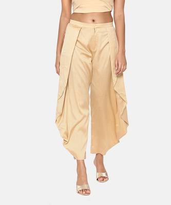 Gold Silk Dhoti Pants 1