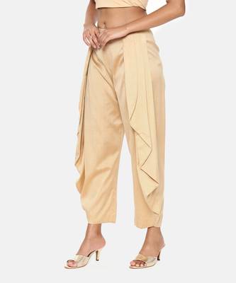 Gold Silk Dhoti Pants 2