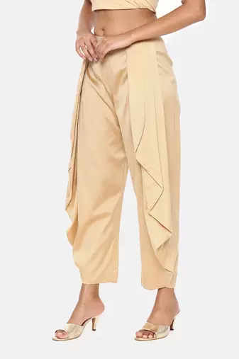 Gold Silk Dhoti Pants